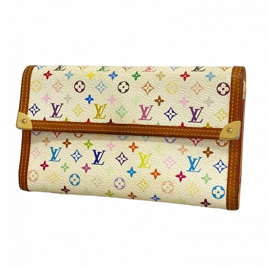 Louis Vuitton Long Wallet Monogram Multicolor Portefeuille Tresor International M92659 Blanc Ladies (1 of 17)