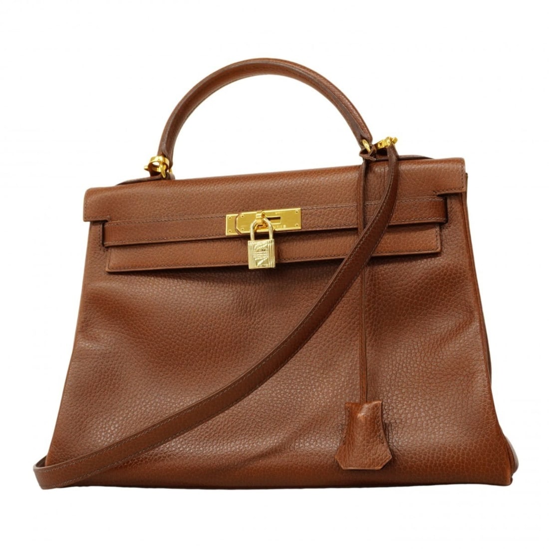 Hermes Kelly 32 Handbag, Ardennes Marron, ?A stamp, 2-way bag for women, P2544391 (1 of 18)