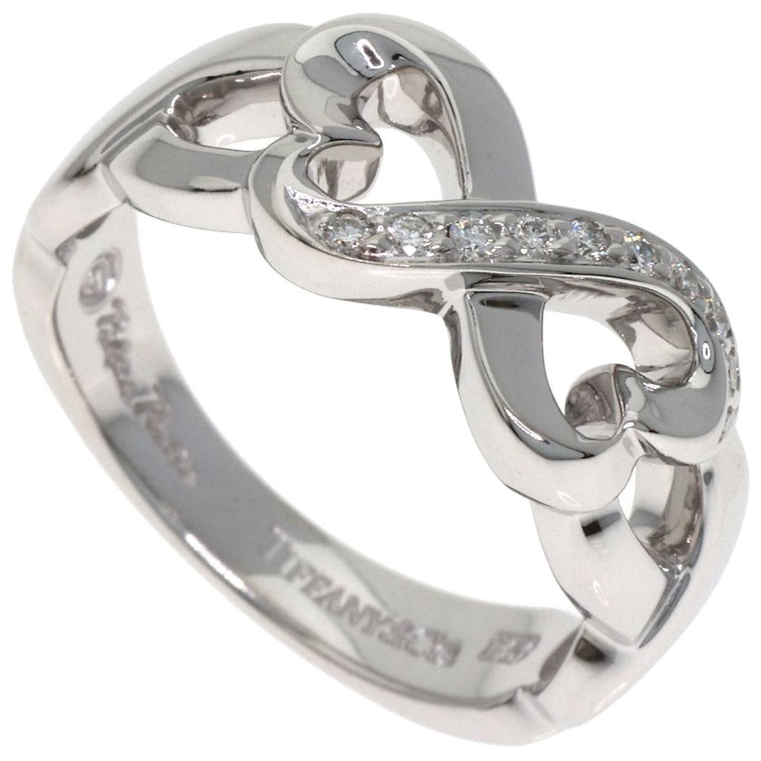 Tiffany & Co. Double Loving Heart Diamond Ring, 18K White Gold, Women's. (1 of 10)