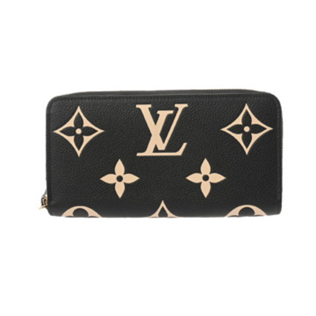 LOUIS VUITTON Louis Vuitton Monogram Empreinte Zippy Wallet Bicolor Black Beige M80481 Women's (1 of 11)