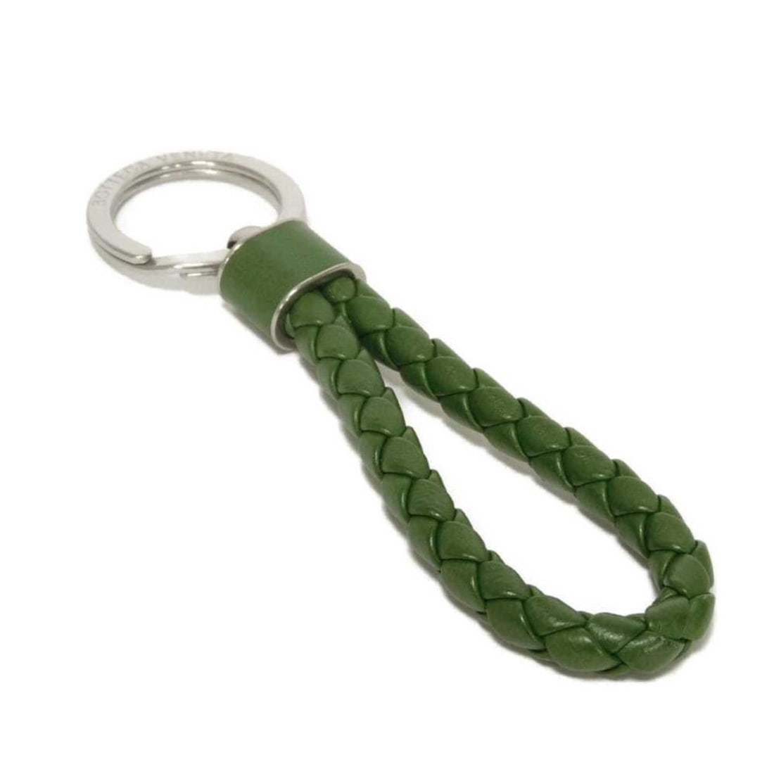 Bottega Veneta Intrecciato Keyring Keychain, Nappa Leather, Light Green, Silver, Avocado, 709727 (1 of 13)