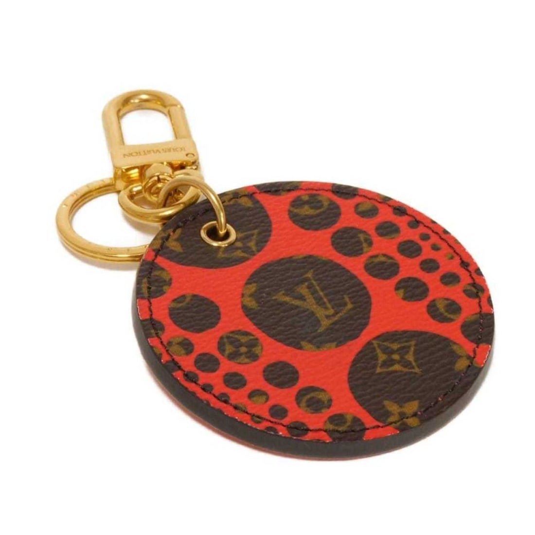 Louis Vuitton LOUIS VUITTON Keychain Porte Clé Monogram Pumpkin Dot Yayoi Kusama Red LV Logo Flower (1 of 12)