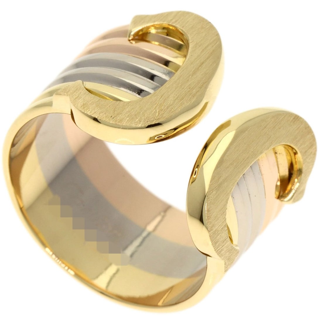 Cartier 2C LM 3-Color Ring #49 18K Yellow Gold/18K White Pink Gold Women's CARTIER (1 of 9)