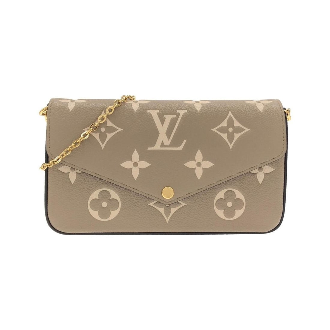 Louis Vuitton Bicolor Monogram Empreinte Pochette Felicie M82610 Shoulder Bag: --- Catalog ---Category: SizeSize (HxWxD): 12cm x 21cm x 3cm / 4.72'' x 8.26'' x 1.18''Category: DesignType: Pochette, Pouch, Shoulder bagColor: Cream, TourterelleGender: Women,MenMaterial: Leather