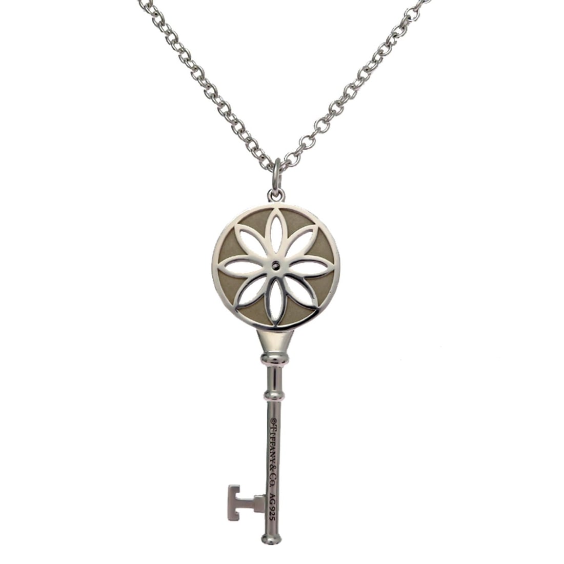 Tiffany & Co. SV925 Daisy Key Diamond Women's Necklace (Silver 925) (1 of 14)