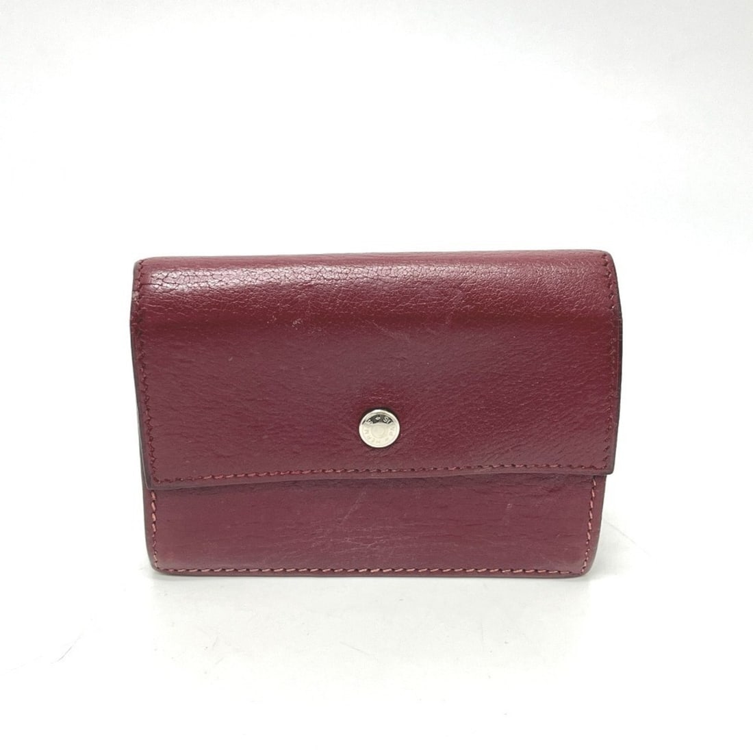 HERMES Hermes Sellier Business Card Holder, Leather, Women's, Rouge H, Silver Hardware (1 of 16)