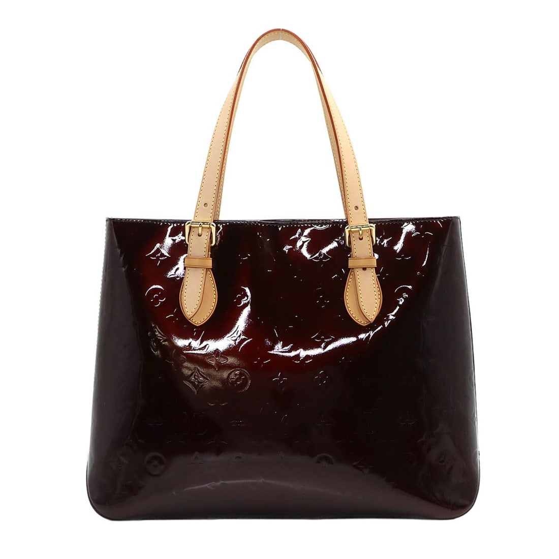 Louis Vuitton Monogram Vernis Brentwood Tote Handbag, Leather, Amarante, M91994, Gold Hardware (1 of 20)