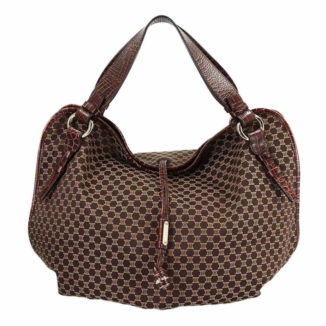 Celine Macadam Tote Handbag - Canvas, Embossed Leather, Brown, Gold Hardware (1 of 14)