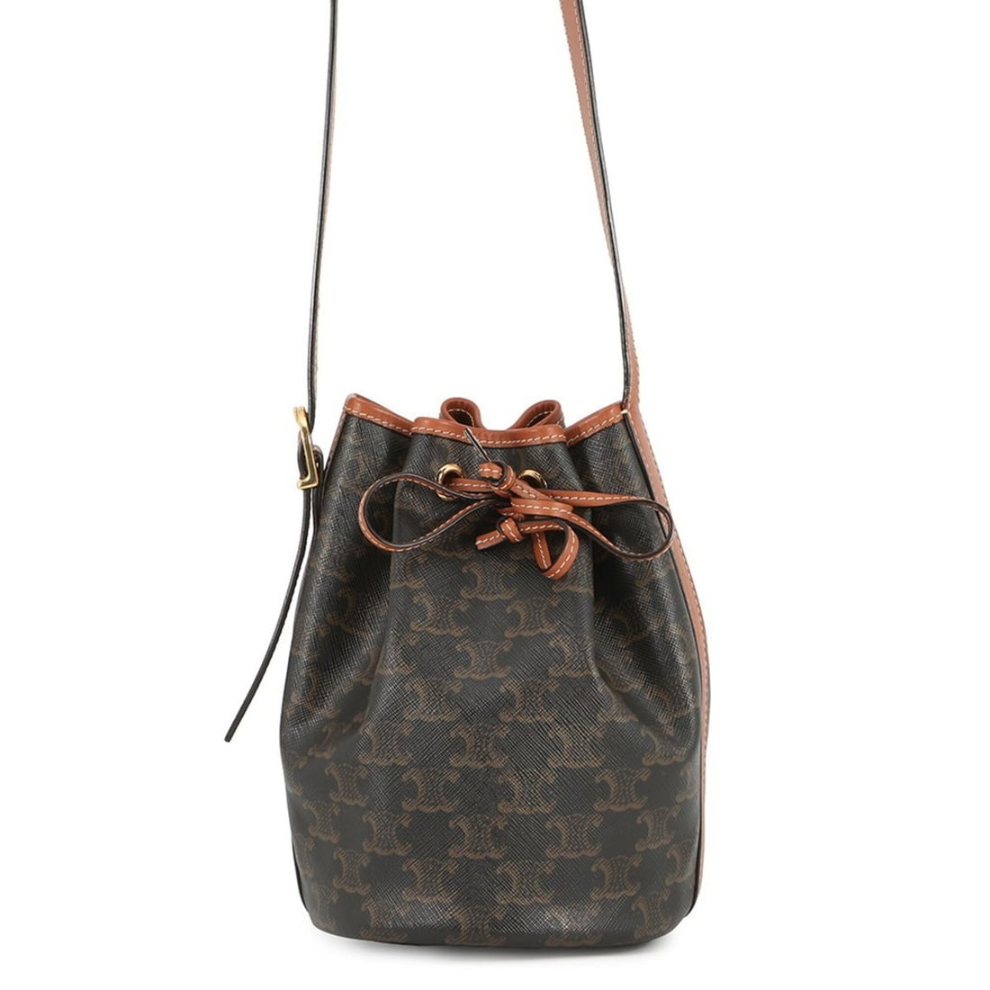 Celine Shoulder Bag Small Drawstring Triomphe Canvas 191142BZJ 04LU CELINE Macadam Handbag (1 of 16)