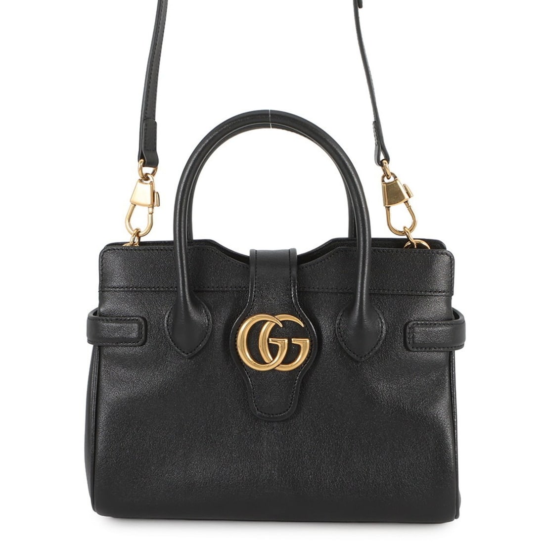 Gucci GG Leather Handbag 658450 GUCCI 2-way Shoulder Bag Black for Women (1 of 17)