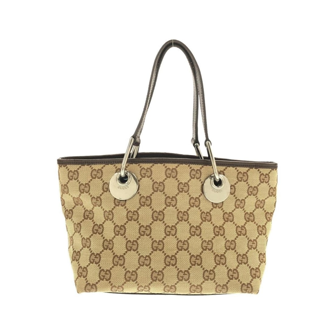 Gucci 120844 handbag: --- Catalog ---Category: SizeSize (HxWxD): 16cm x 28cm x 10.5cm / 6.29'' x 11.02'' x 4.13''Category: DesignType: HandbagColor: Beige, BrownGender: Men,WomenMaterial: GG canvas Hardware Color: