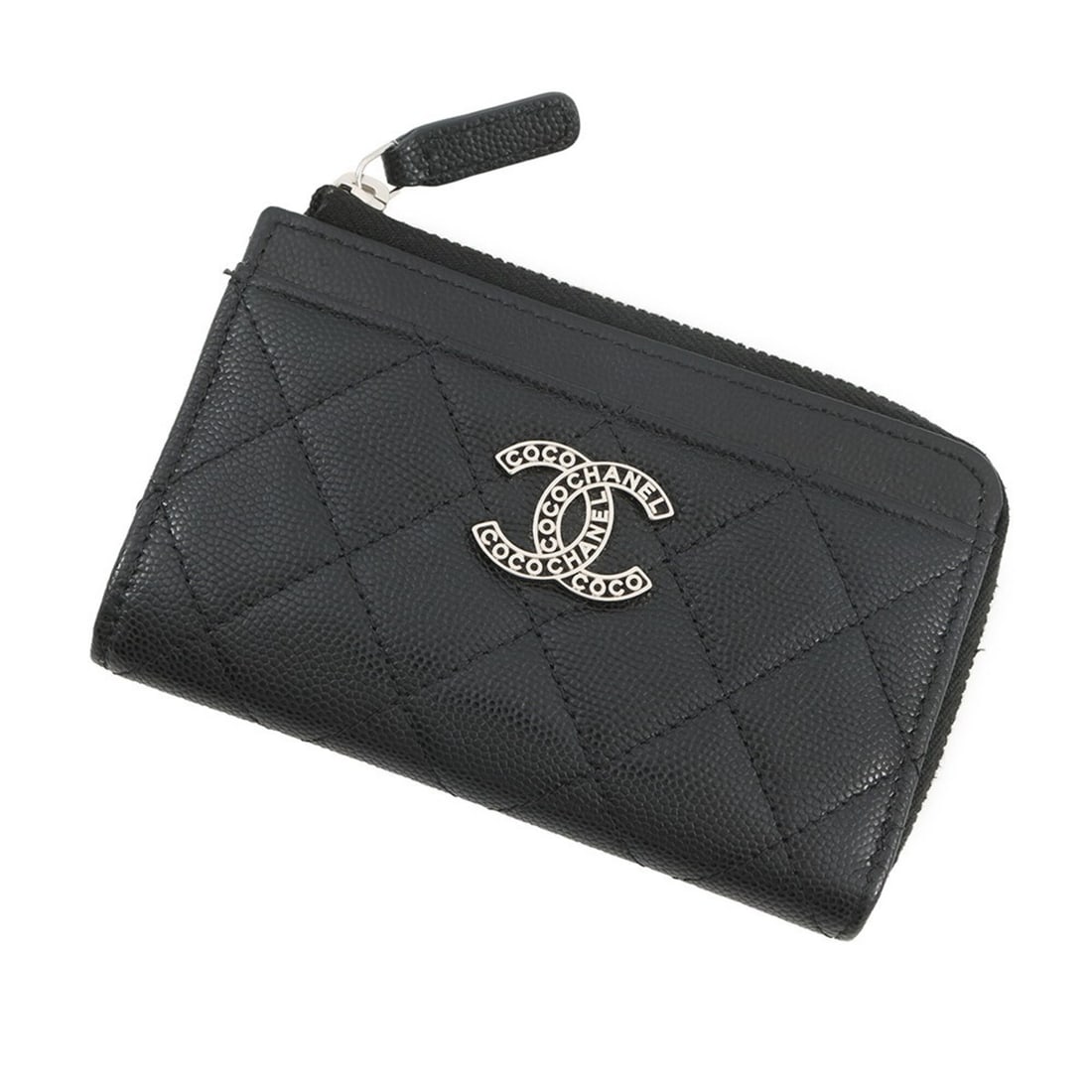 Chanel Wallet/Coin Case Matelassé Coco Mark Caviar Skin AP3836 Fragment Business Card Holder/Card (1 of 12)