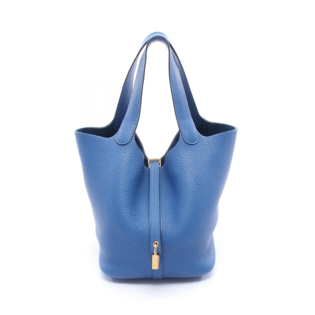 Hermes Picotin Lock MM Handbag, Leather, Taurillon Clemence Women's, Blue (1 of 15)