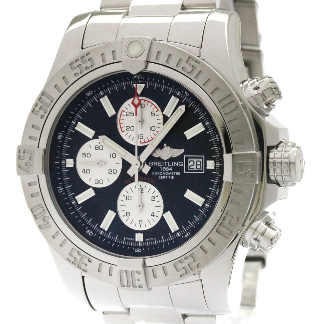 BREITLING Super Avenger ll Chronograph Steel Mens Watch A13371 Polished (1 of 12)