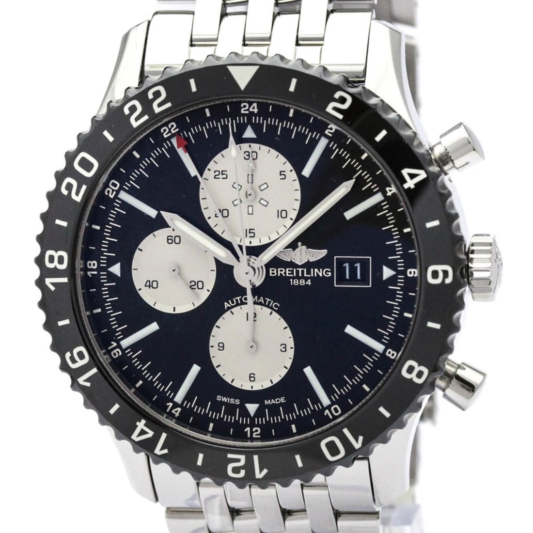 BREITLING Chronoliner Chronograph Steel Automatic Mens Watch Y24310 Polished (1 of 10)