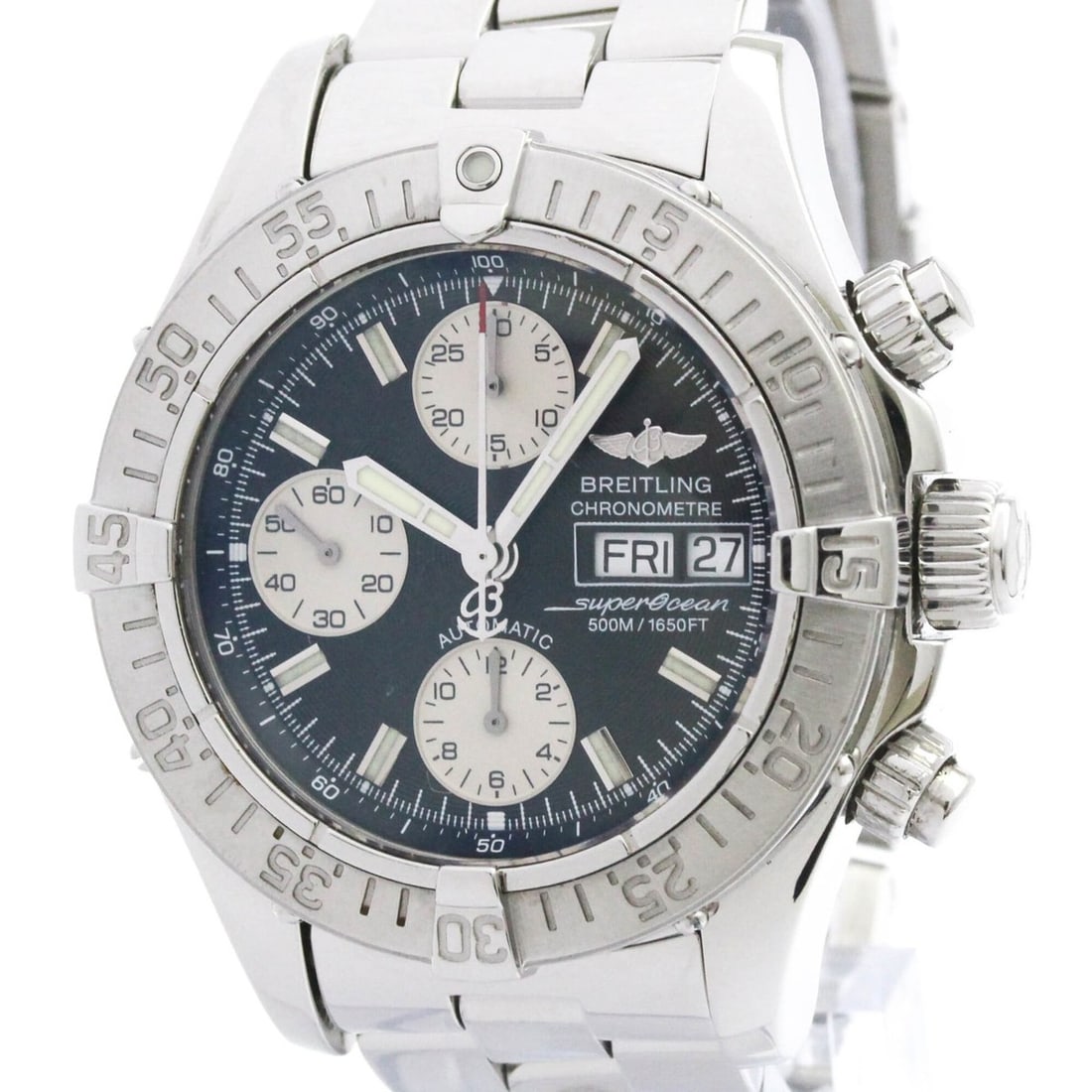 BREITLING Chrono Super Ocean Steel Automatic Mens Watch A13340 Polished (1 of 9)
