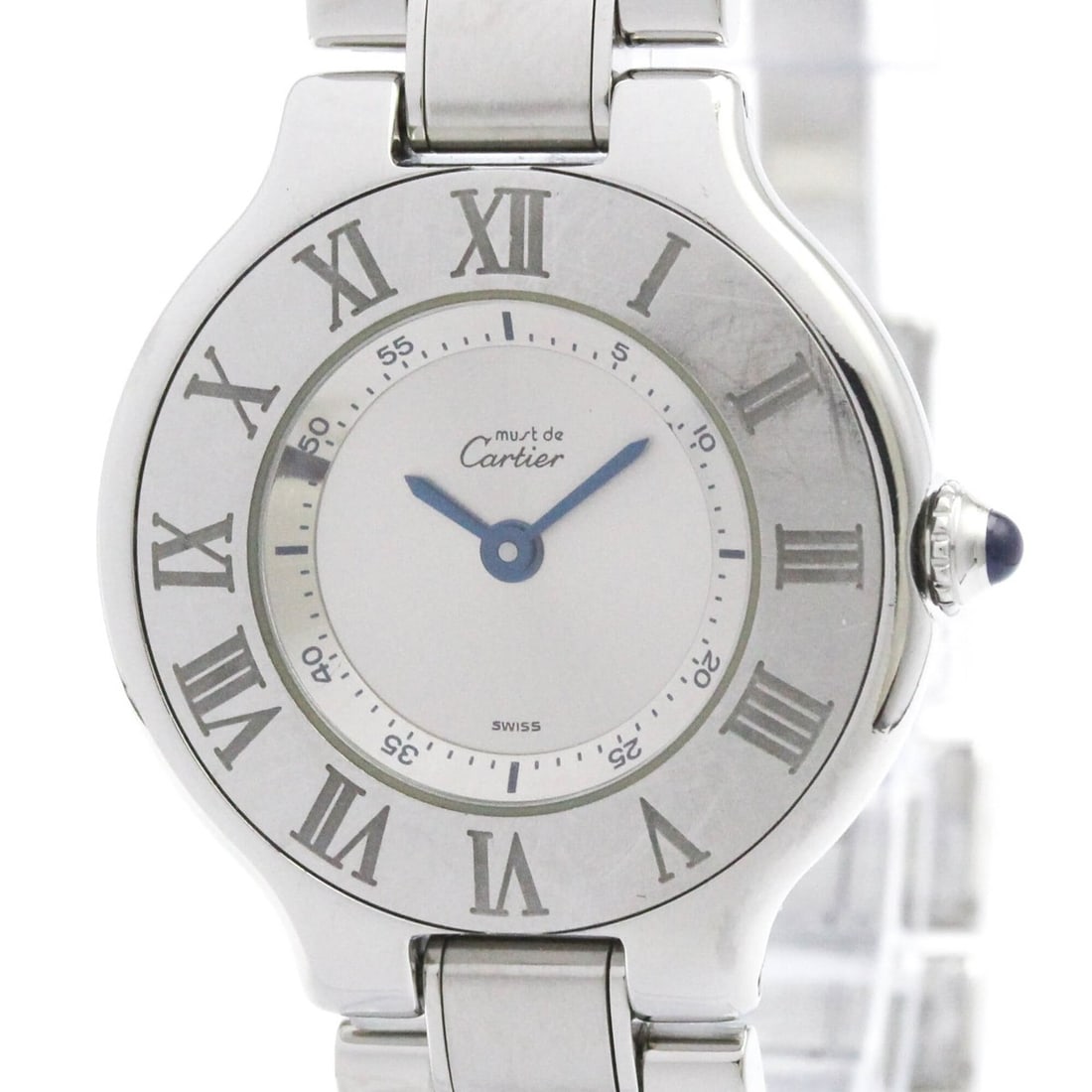 CARTIER Must 21 Stainless Steel Quartz Ladies Watch W10109T2 Polished (1 of 8)