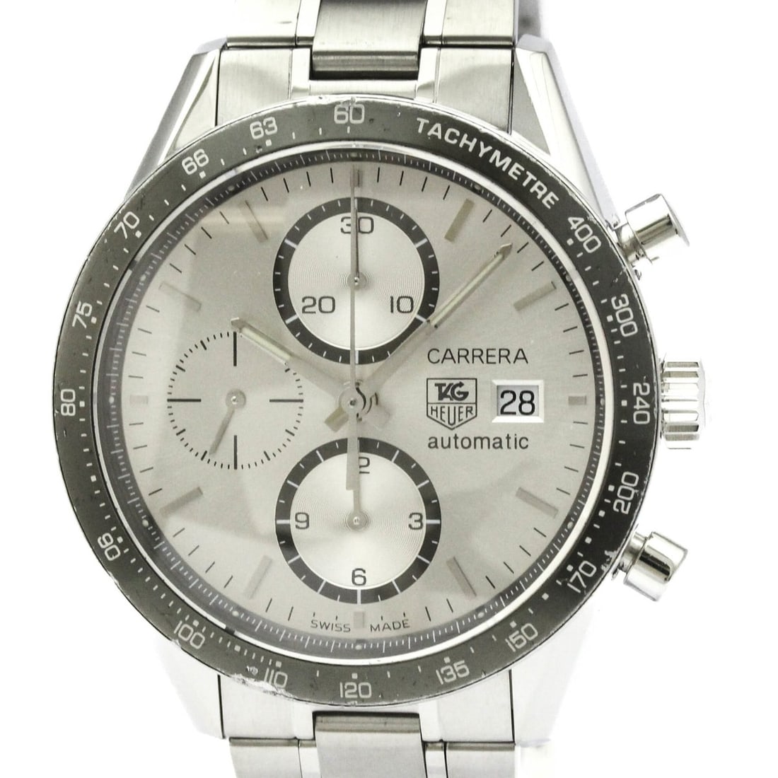 TAG HEUER Carrera Chronograph Steel Automatic Watch CV2011 Polished (1 of 11)