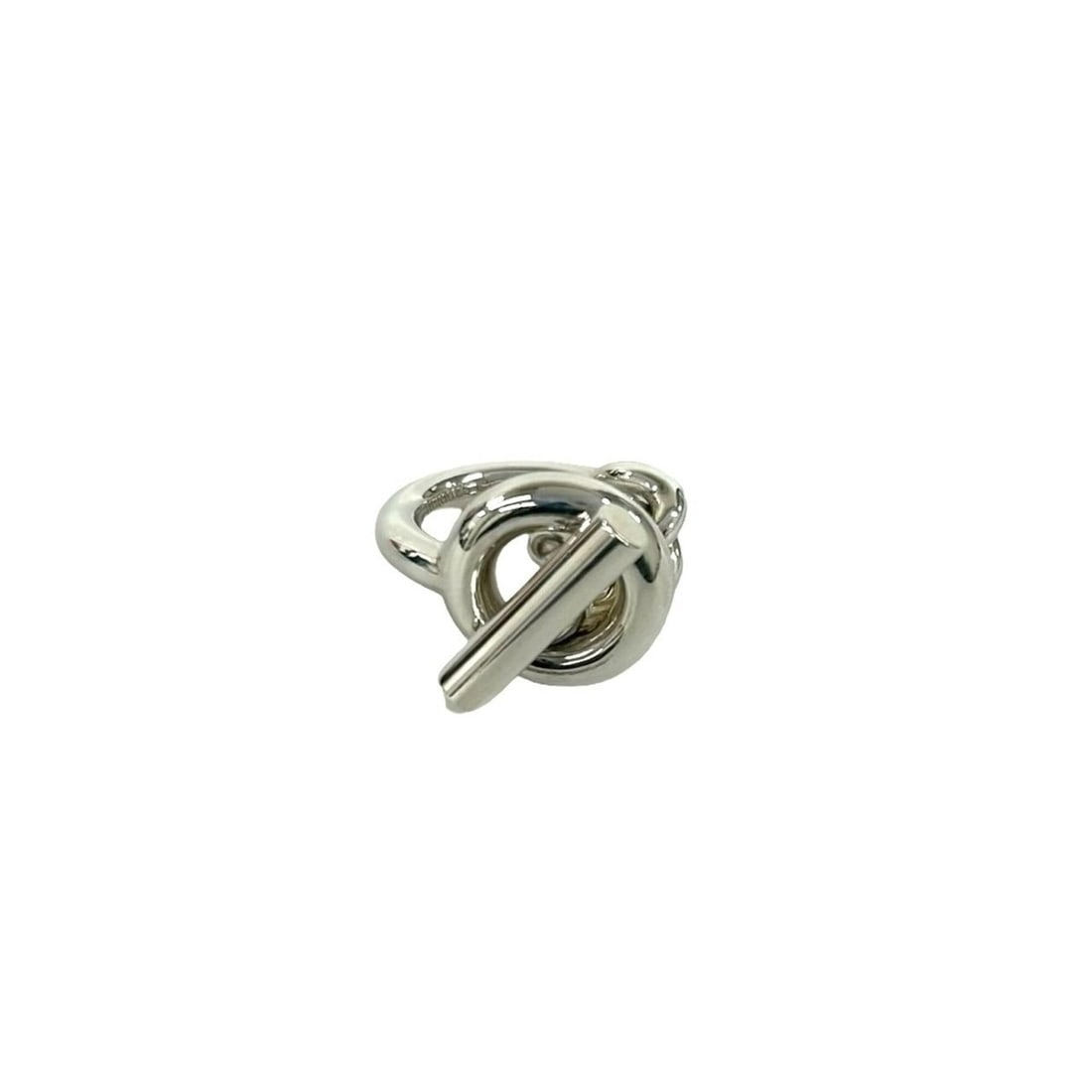 HERMES Croisette Sterling Silver 925 Ring, Women's Accessory, Silver, 29450 (1 of 9)