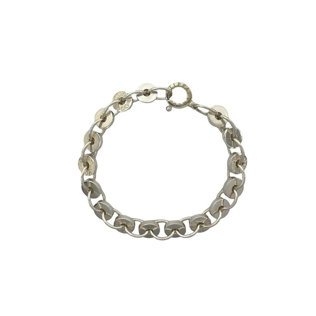 TIFFANY&Co. Tiffany Circle Link Chain Bracelet 1837 Sterling Silver 925 Bangle Accessory 23868: --- Catalog ---Category: SizeLength: 19.5cm / 7.67''Category: DesignType: Charm braceletColor: SilverGender: WomenMaterial: Silver 925Category: GeneralBrand: Tiffany--- Item List ---Section: Condition
