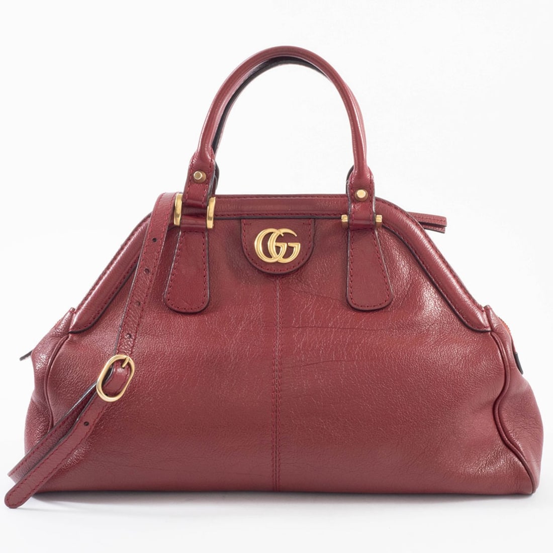 Gucci GUCCI Shoulder Bag Rebel Medium Handbag 516459 Leather Red Tiger Head (1 of 20)