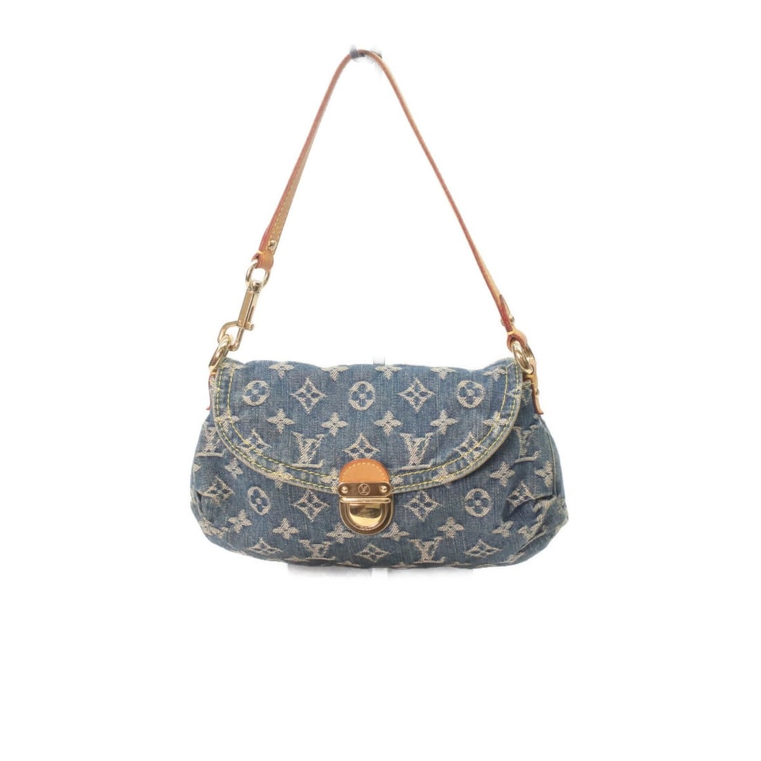 LOUIS VUITTON M95050 Monogram Denim Mini Pleaty Shoulder Bag, Blue, Women's (1 of 11)