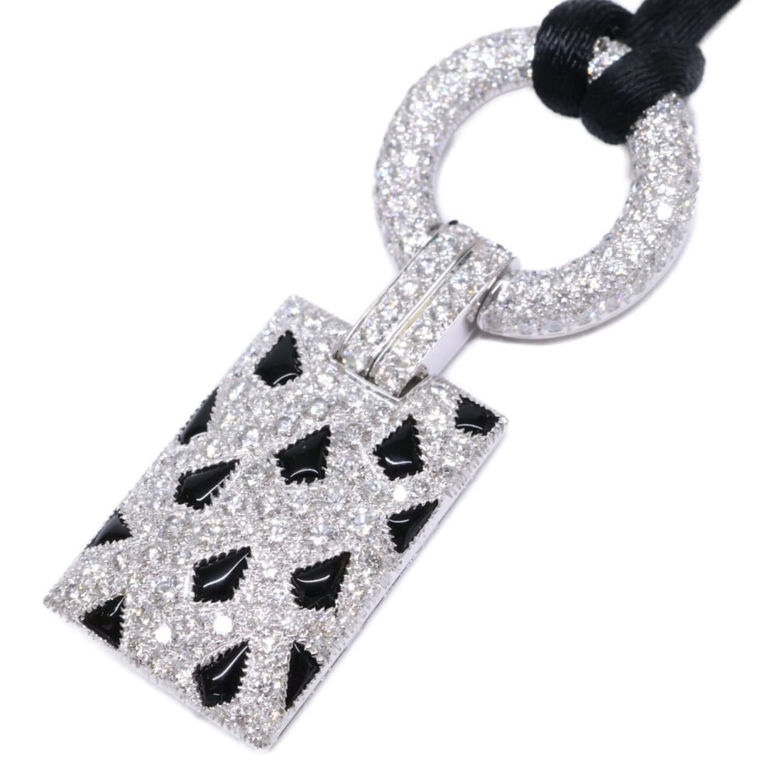 Cartier 750WG Diamond x Onyx Panthère Necklace White Gold Women's (1 of 15)