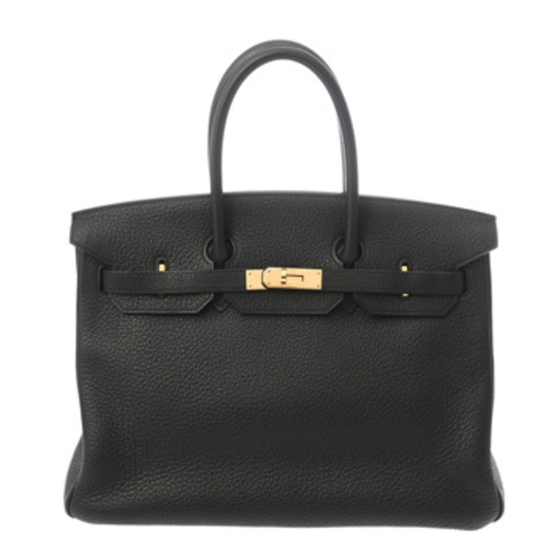 HERMES Birkin 35 Black ?M stamp (circa 2009) Men's/Women's Taurillon Clemence Handbag A Rank Used (1 of 11)
