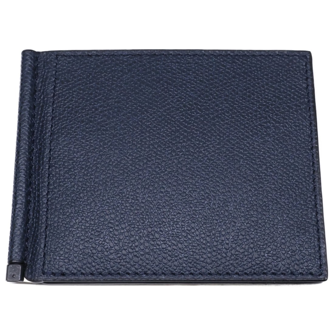 Valextra SGSR0080028LRDWG99 BB Calf Leather Money Clip Bi-fold Wallet (No Coin Pocket) Navy Men's (1 of 20)