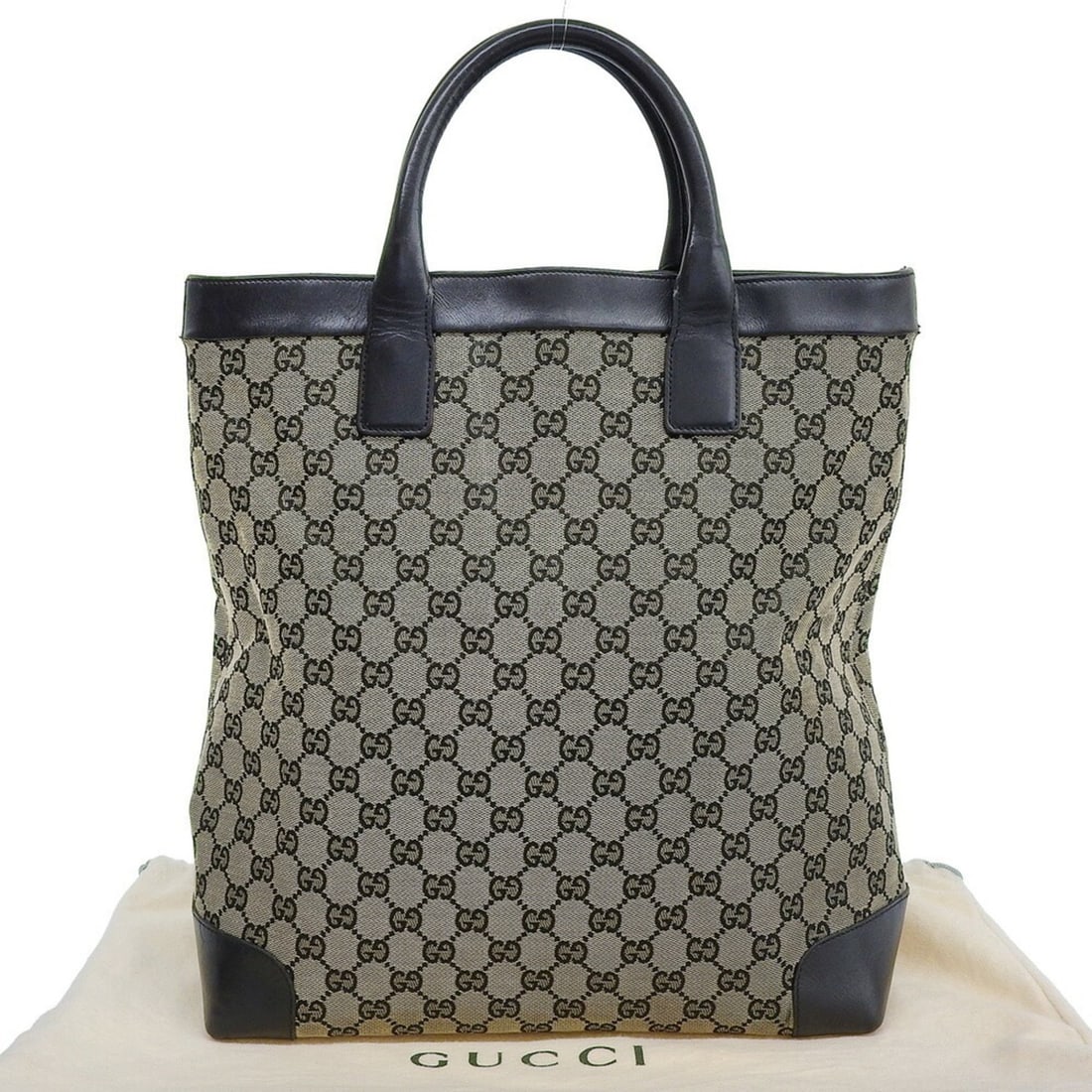 Gucci GG Canvas Handbag 002 1121 001553 x Leather Gray Navy: --- Catalog ---Category: SizeSize (HxWxD): 37cm x 36.5cm x 14cm / 14.56'' x 14.37'' x 5.51''Category: DesignType: HandbagColor: Gray, NavyGender: WomenMaterial: GG canvas , Leather Category: GeneralMP