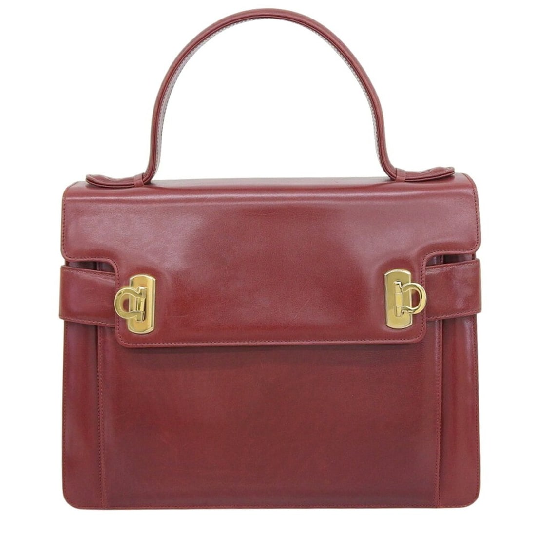 Salvatore Ferragamo Gancini Handbag, Leather, Bordeaux (1 of 12)