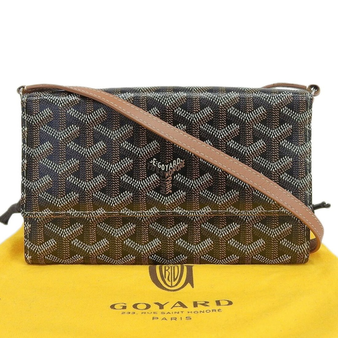 Goyard Varenne Shoulder Wallet Bag Black Brown PVC Leather (1 of 18)