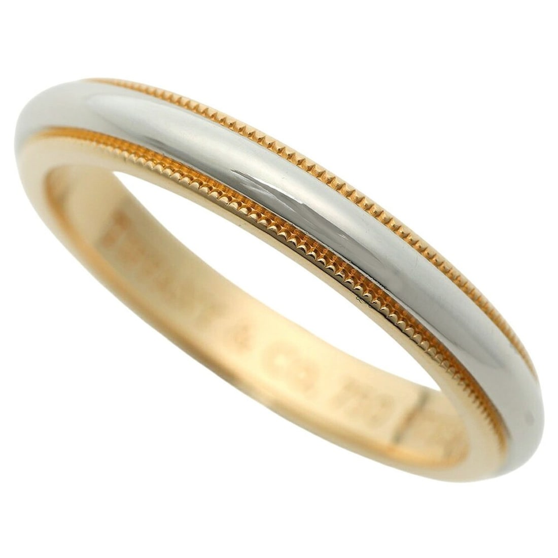Like New Tiffany & Co. Milgrain Classic Ring, Approx. 6.1g, 18K Yellow Gold and Platinum (Pt950), (1 of 10)