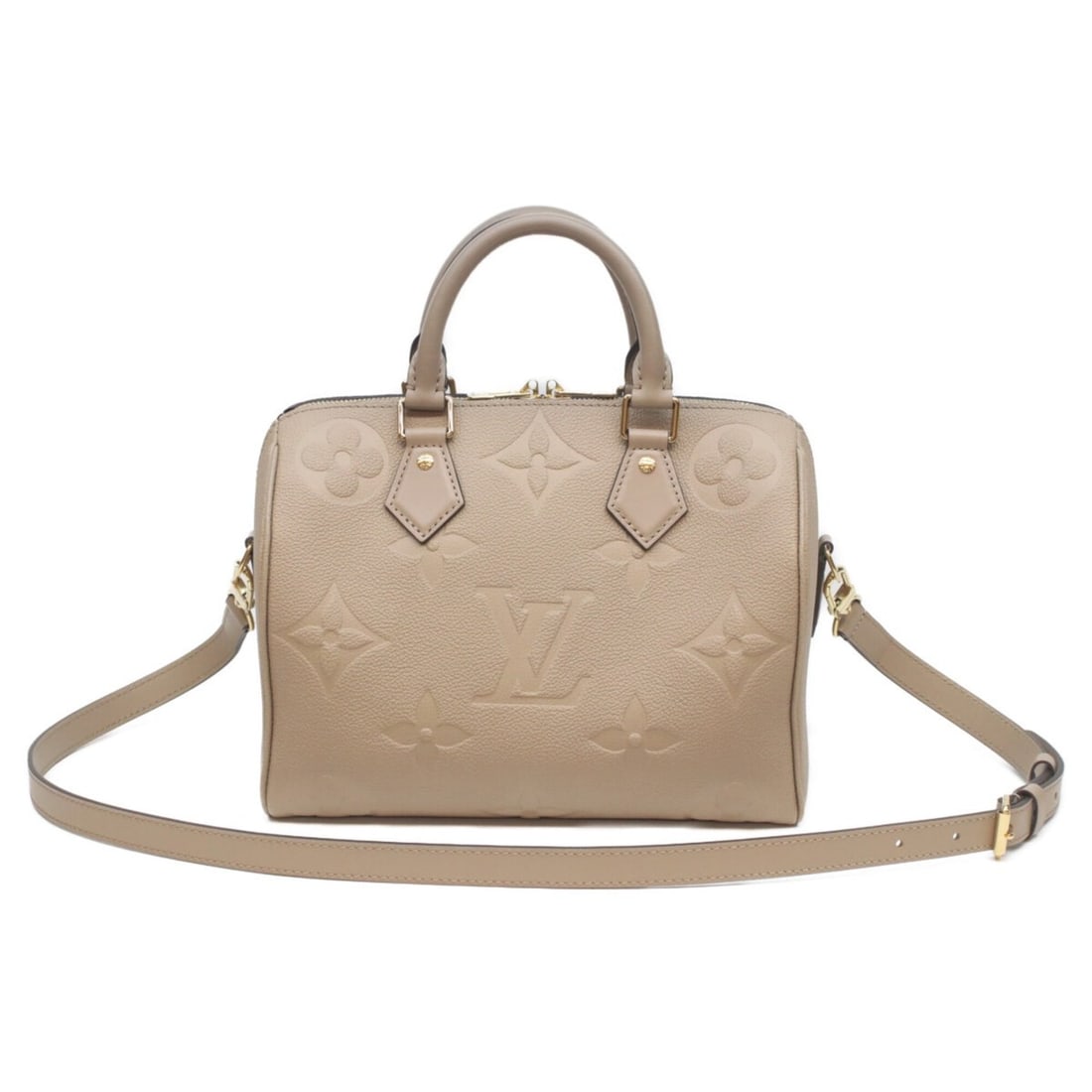 LOUIS VUITTON M59273 Monogram Empreinte Tourterelle Speedy Bandoulière 25 Boston Bag (Greige) (1 of 16)