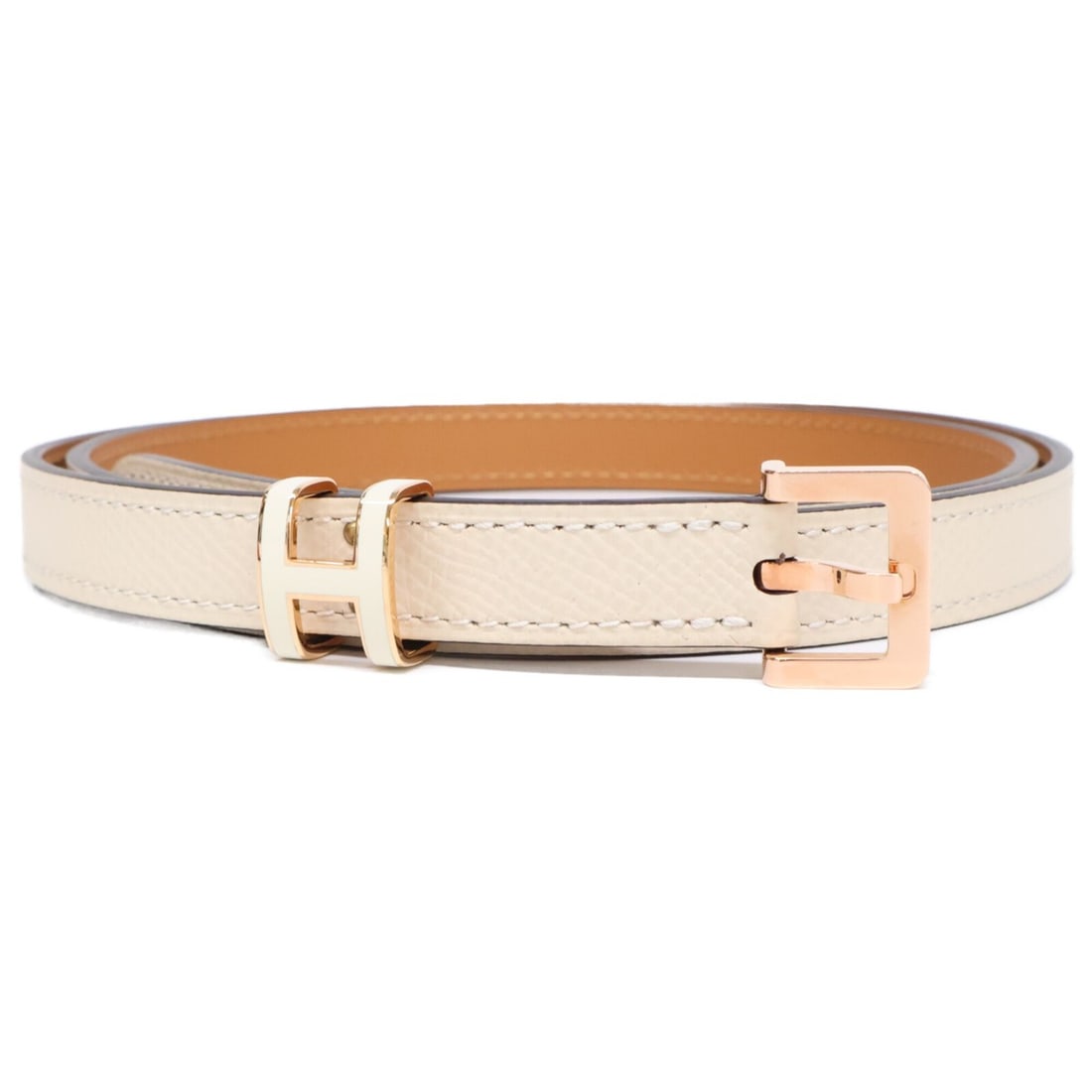 HERMES (Hermes) W stamp, Veau Epsom leather, Pop H 15mm belt, Craie pink gold, women's. (1 of 14)