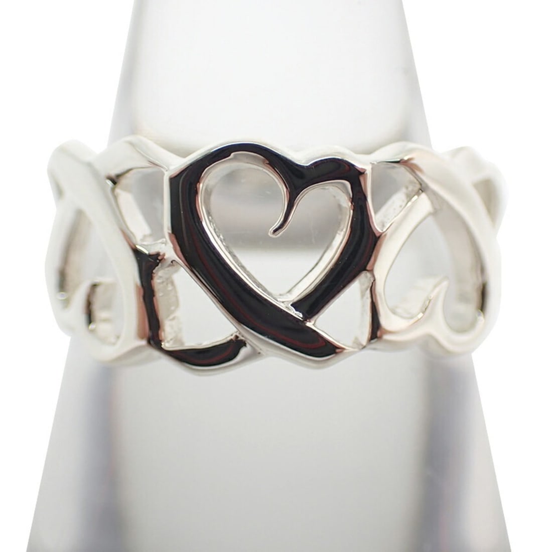 TIFFANY & Co. 925 Triple Loving Heart Ring, Size 12.5: --- Catalog ---Category: SizeJP Size: 12US Size: 6.5Category: DesignType: Band ringGender: WomenMaterial: Sterling silver 925Category: GeneralBrand: Tiffany--- Item List ---Section: ConditionRanking: