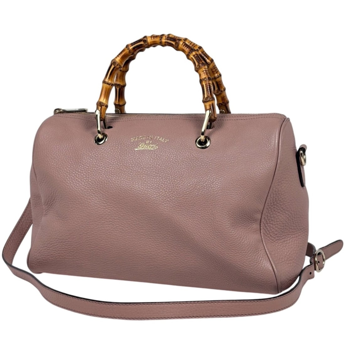 Gucci Bamboo Handbag, 2-Way Shoulder Bag/Handbag, Leather, Pink, 353124, Women's (1 of 11)