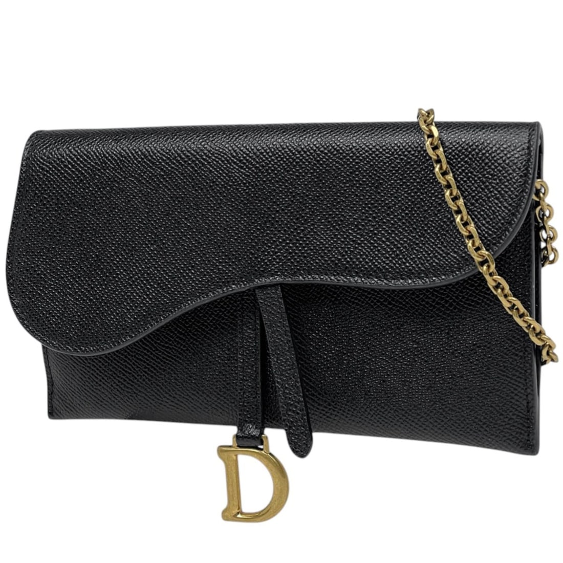 Christian Dior Logo Chain Wallet, Long Saddle Leather, Black, Women's: --- Catalog ---Category: SizeSize (HxWxD): 11cm x 19cm x 2cm / 4.33'' x 7.48'' x 0.78''Category: DesignType: Chain/Shoulder walletColor: BlackGender: WomenMaterial: Leather Category: GeneralBrand: Chr