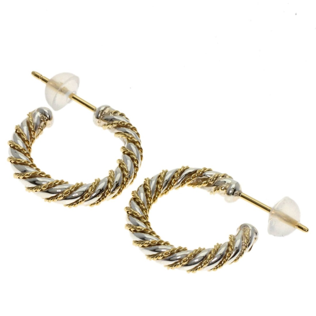 Tiffany & Co. Twist Earrings, 18K Yellow Gold/Silver, Women's.: --- Catalog ---Category: SizeSize (HxWxD): 18.40mm x 3.60mm x 3.50mm / 0.72'' x 0.14'' x 0.14''Category: DesignType: Stud earringsGender: WomenMaterial: Silver, Yellow gold (18K)Category: GeneralBrand