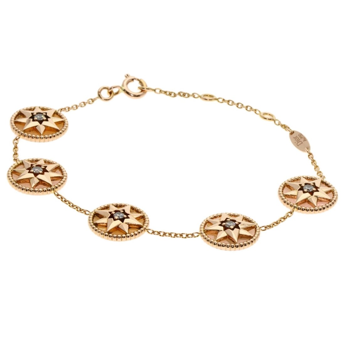Christian Dior Dior Rose des Vents Diamond Pink Opal 5 Icon Bracelet 18K Gold Women's (1 of 12)