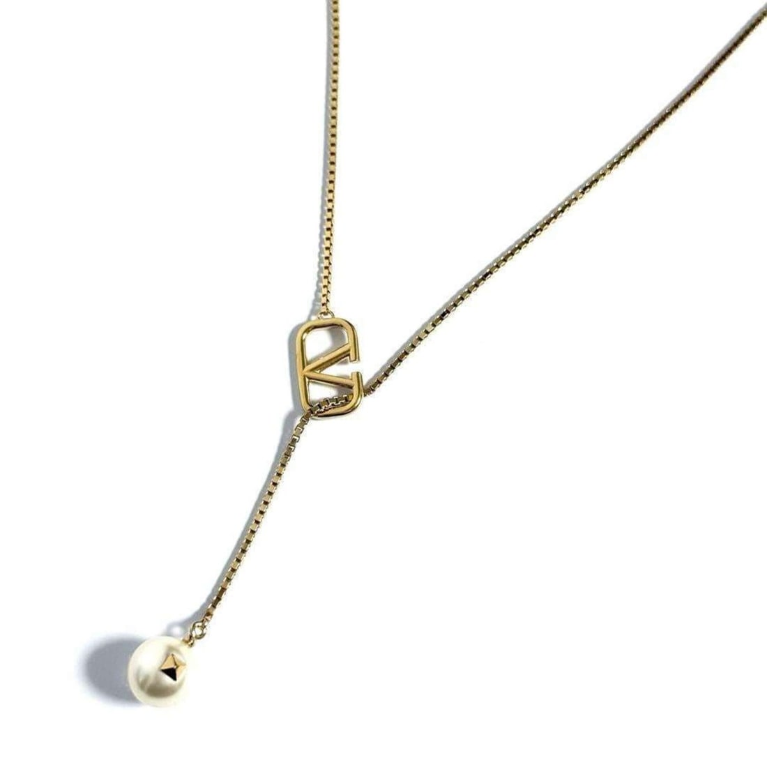 Valentino V Logo Signature Lariat Necklace (1 of 11)