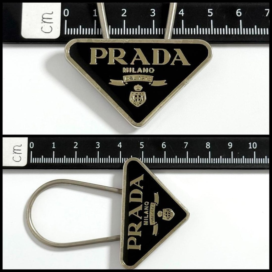 Prada Men's Triangle Logo Keychain Key Ring - 9