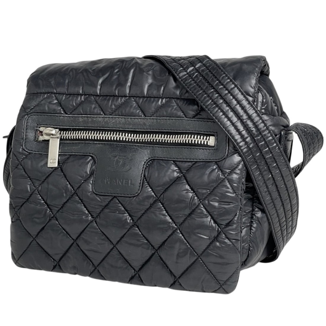 Chanel Coco Cocoon Shoulder Bag, Mark Logo Quilted Nylon Black, Women's (1 of 8)