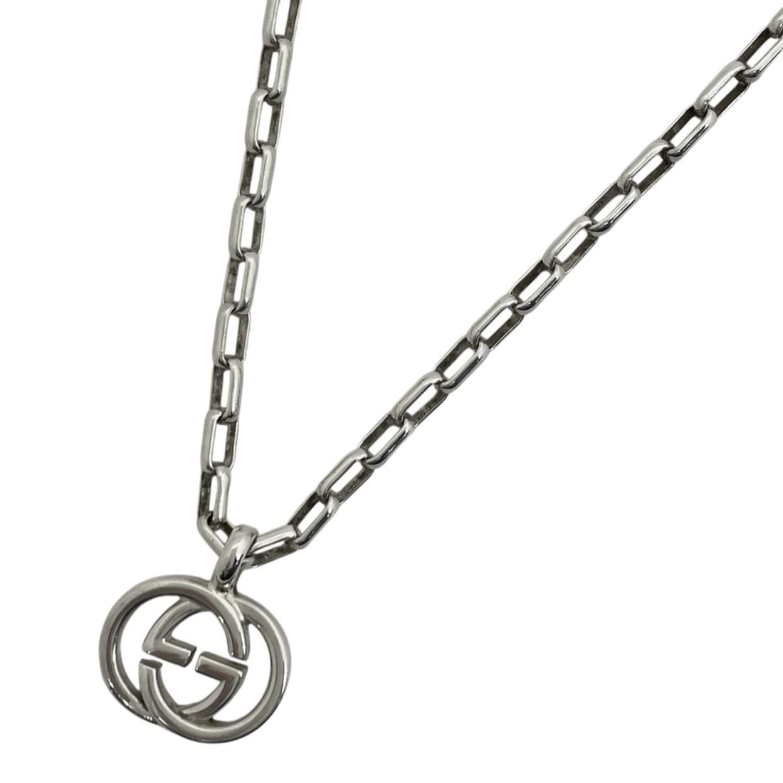 Gucci Interlocking G Necklace Pendant, Sterling Silver 925, Women's (1 of 9)