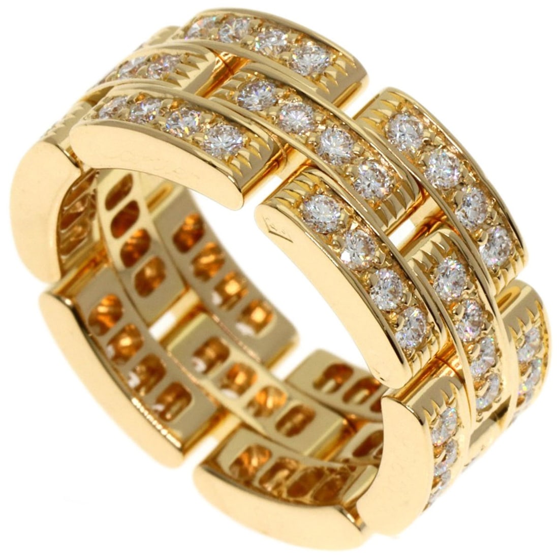 Cartier Maillon Panthère Full Diamond Ring #50 18K Yellow Gold Women's CARTIER (1 of 13)