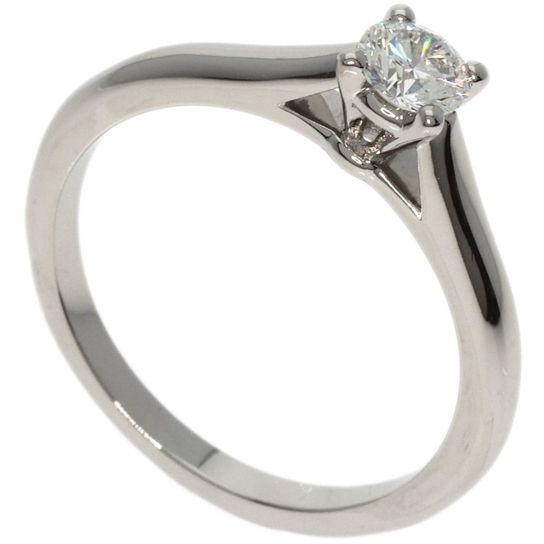 Cartier Solitaire Diamond Ring, Size 48, Platinum PT950, Women's. (1 of 10)