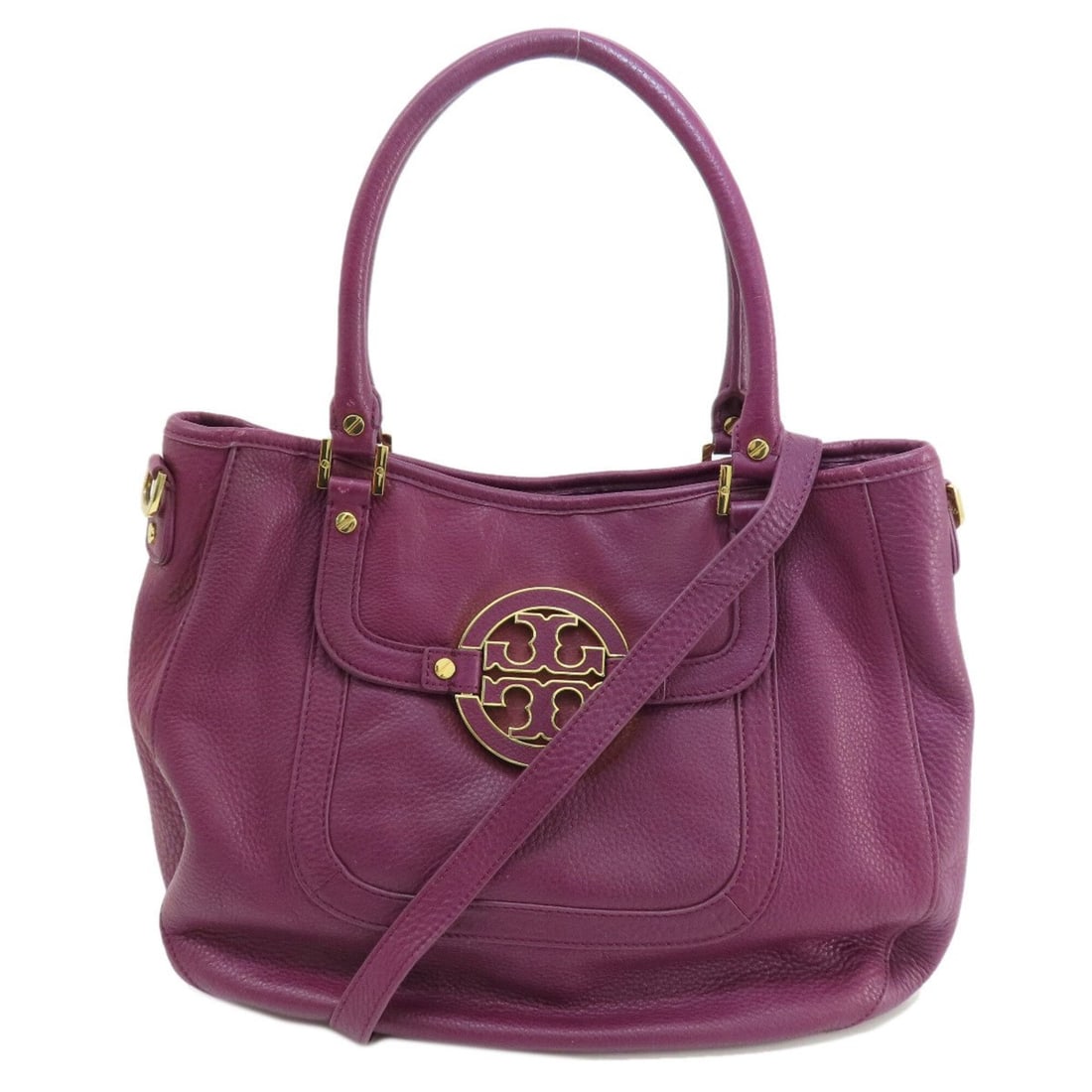 Tory Burch Logo 2-Way Tote Bag, Leather, Women's (1 of 20)