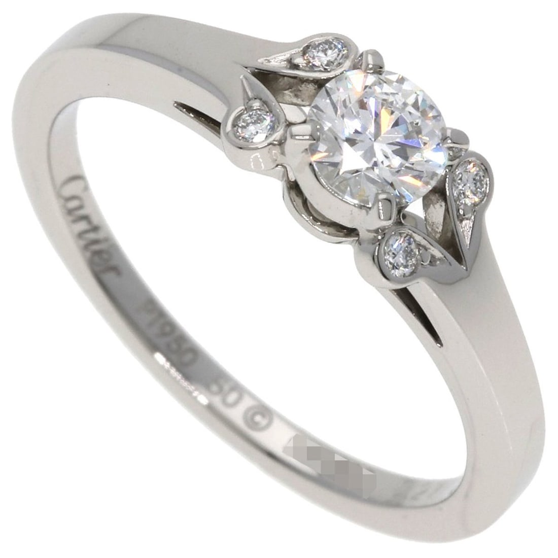 Cartier Ballerina Solitaire Ring with Brilliant-Cut Diamond, #50, E-VS1-EX, Platinum PT950, Women's: --- Catalog ---Category: SizeUS Size: 5.5Brand Size: 50Category: DesignType: Band ringColor: PlatinumStone: DiamondGender: WomenClarity: VS1Material: Platinum 950Stone Cut: Brilliant cutWeight (ct.):