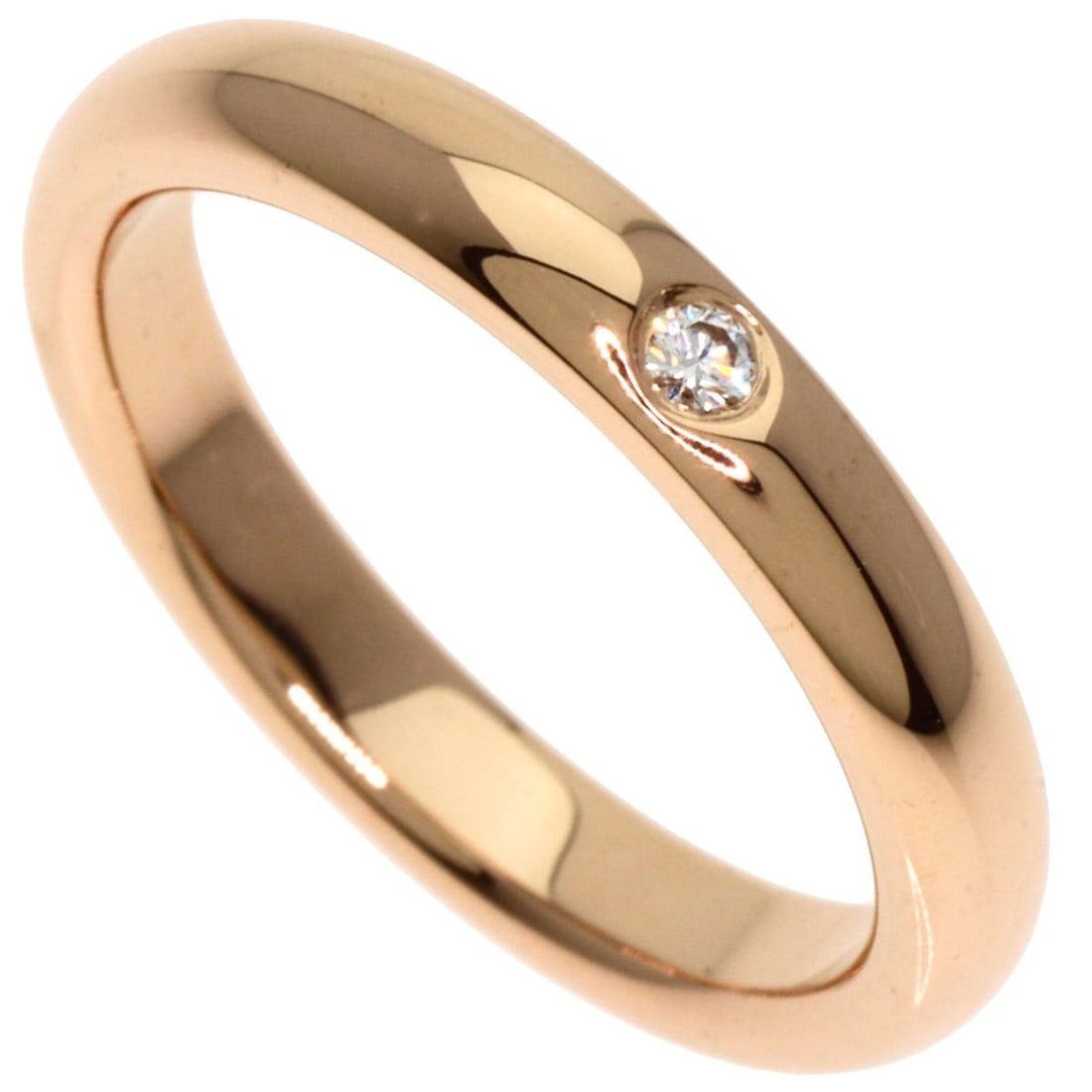 Tiffany & Co. Stacking Band Ring, 1P Diamond, 18K Pink Gold, Women's Ring. (1 of 14)