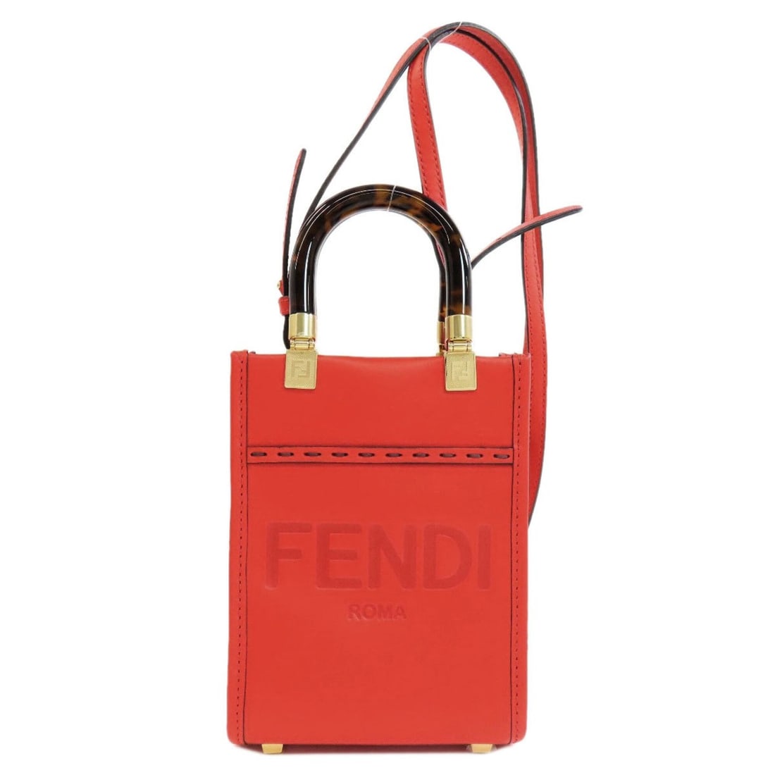 Fendi Sunshine Shopper Mini 2-Way Handbag Leather Women's FENDI: --- Catalog ---Category: SizeSize (HxWxD): 17cm x 13cm x 6cm / 6.69'' x 5.11'' x 2.36''Category: DesignType: HandbagColor: Red colorGender: WomenMaterial: Leather Category: GeneralBrand: Fendi--- Item